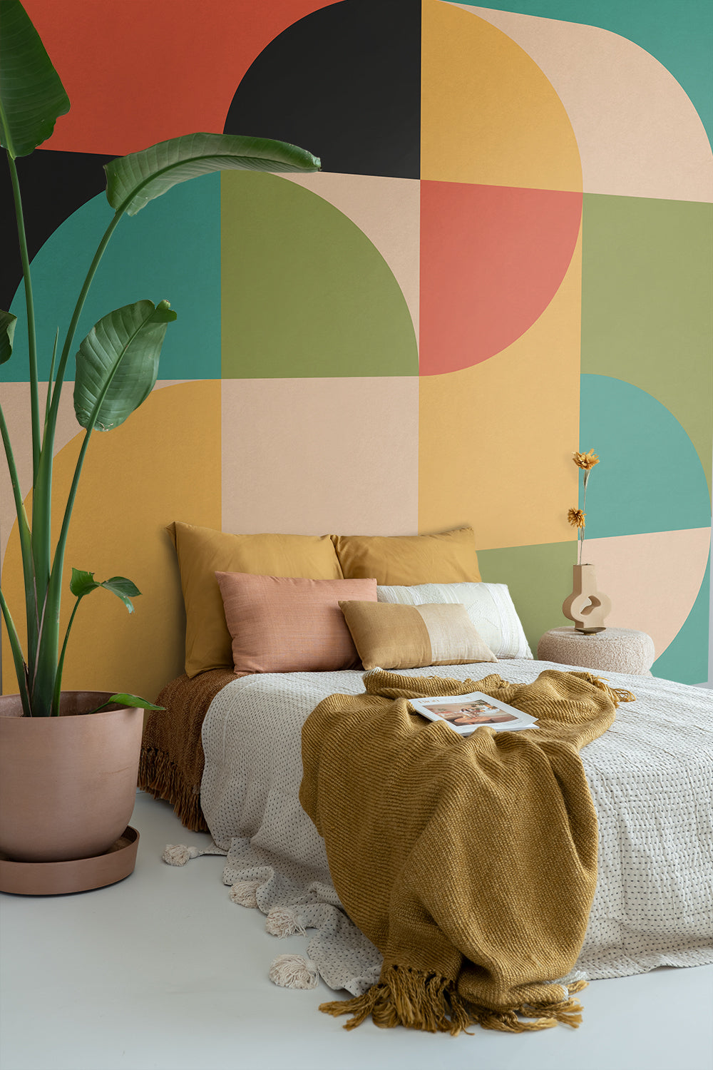ESTAhome fotobehang cirkels in Bauhaus stijl multicolor - 250 x 279 cm