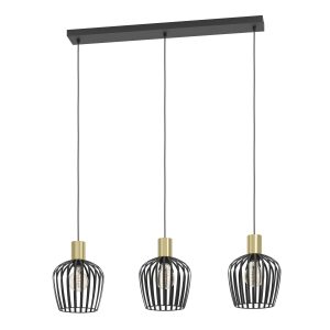 EGLO hanglamp Empoli – 90 cm e27 – 3-lichts – metaal – zwart/goud EGLO hanglamp Empoli – 90 cm e27 – 3-lichts – metaal – zwart/goud