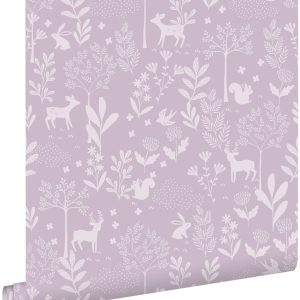 ESTAhome behang bos met bosdieren paars – 53 cm x 10.05 m – 139760 ESTAhome behang bos met bosdieren paars – 53 cm x 10.05 m – 139760