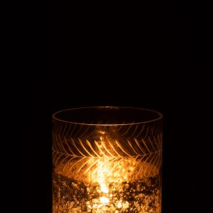J-Line windlicht Klassiek Crackle – glas – transparant/zilver – small J-Line windlicht Klassiek Crackle – glas – transparant/zilver – small