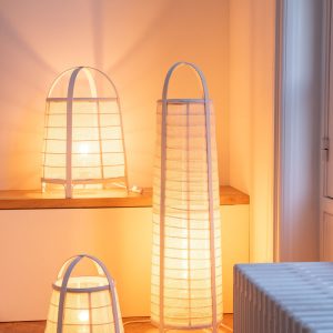 J-Line lamp Rya – katoen/bamboe – wit – large