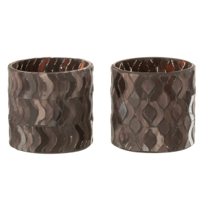J-Line windlicht Patroon – glas – donkerroze – small – 2 stuks J-Line windlicht Patroon – glas – donkerroze – small – 2 stuks