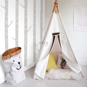 ESTAhome fotobehang berken boomstammen grijs – 150 x 279 cm – 158924 ESTAhome fotobehang berken boomstammen grijs – 150 x 279 cm – 158924