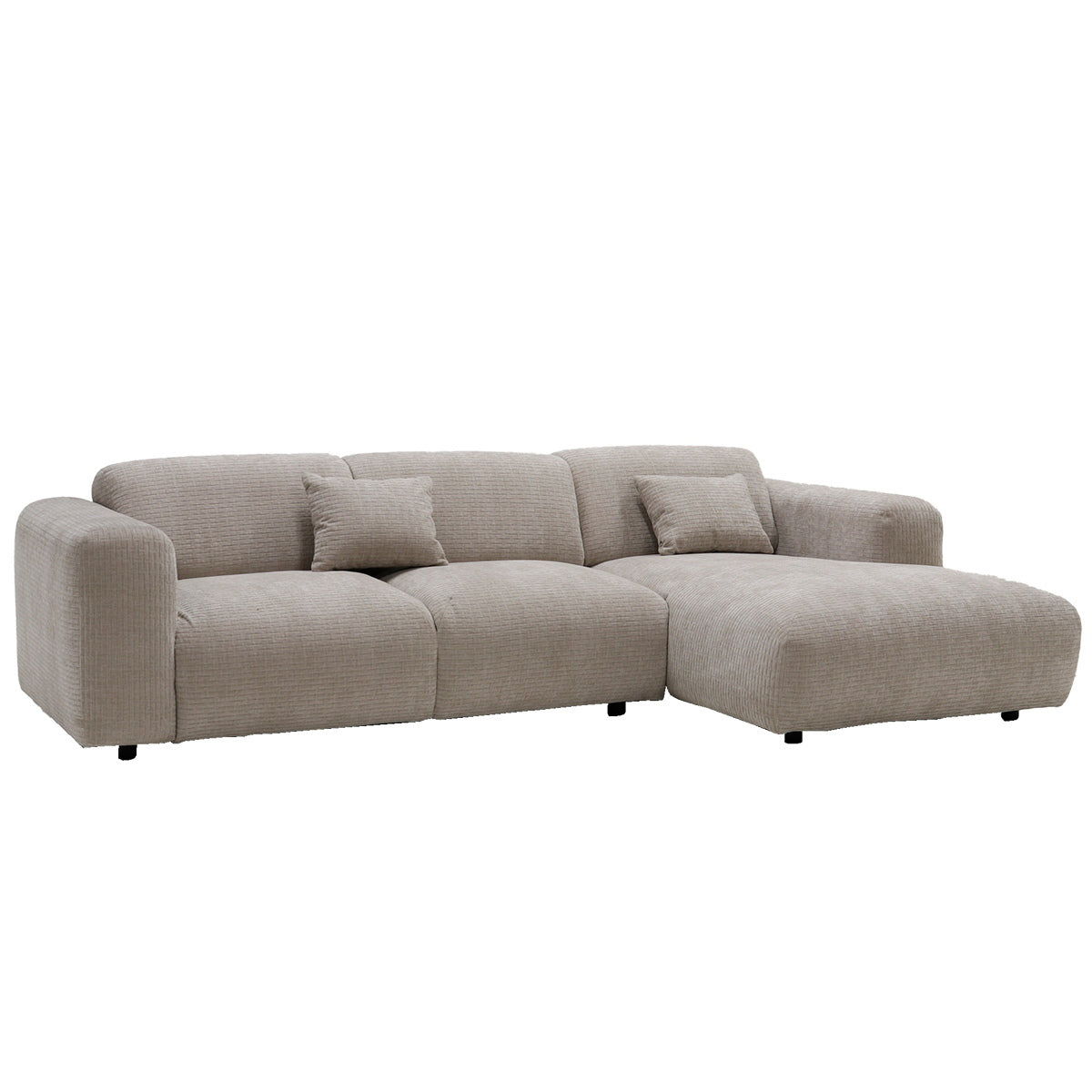 Giga Meubel Chaise Longue Bank Dijon - 3-Zits - Rechts - Beige