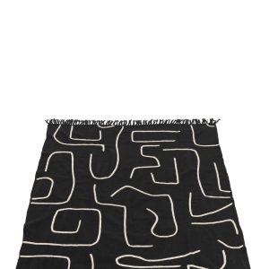 J-Line plaid Strepen/Bogen – katoen – zwart/wit – 180 x 130 cm J-Line plaid Strepen/Bogen – katoen – zwart/wit – 180 x 130 cm