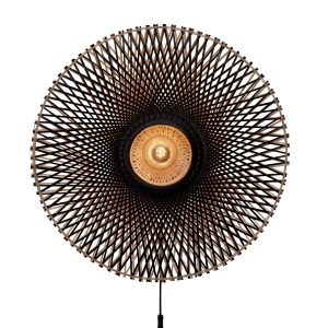 GOOD&MOJO wandlamp Kalimantan – zwart – Ø30cm GOOD&MOJO wandlamp Kalimantan – zwart – Ø30cm