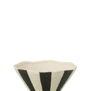 J-Line vaas Gestreept – steengoed – wit/zwart – small J-Line vaas Gestreept – steengoed – wit/zwart – small