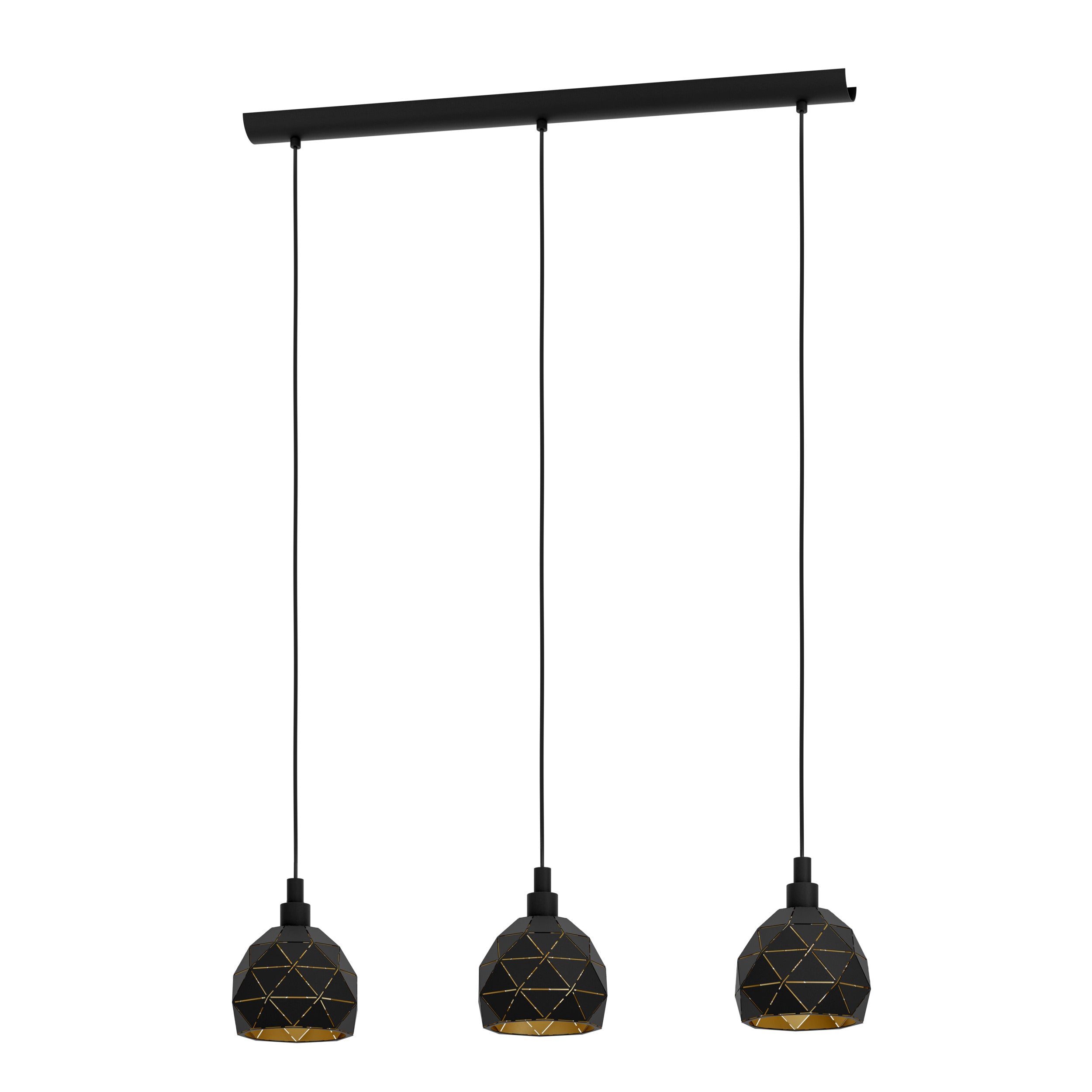 EGLO hanglamp Roccaforte - e14 - 75 cm - zwart/goud