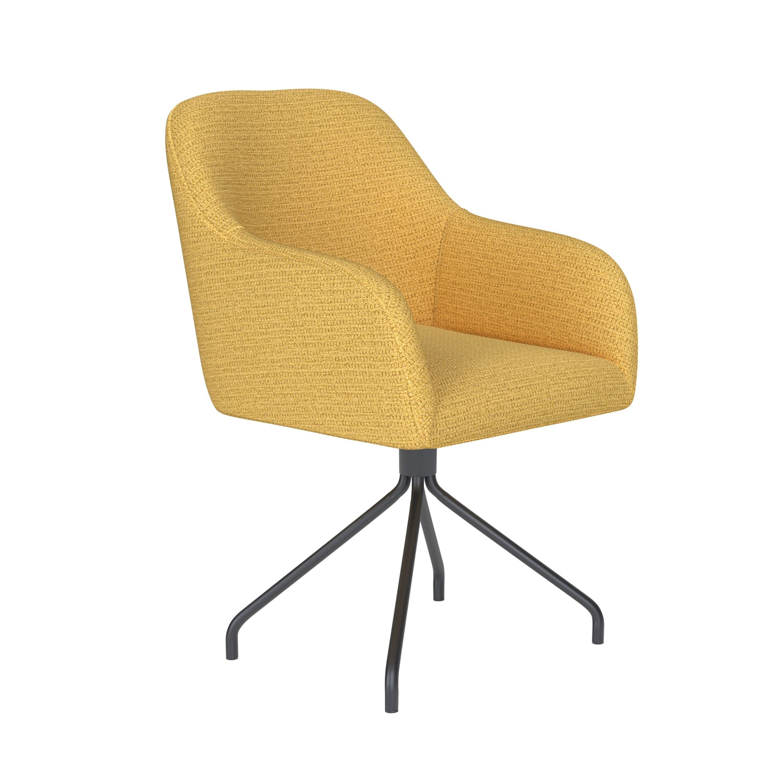 Housecraft Living Otis Eetkamerstoel Draaibaar Metaal Spider Okergeel