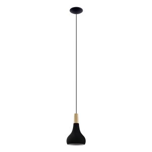 EGLO hanglamp Sabinar – e27 – ø 18 cm – zwart/bruin EGLO hanglamp Sabinar – e27 – ø 18 cm – zwart/bruin