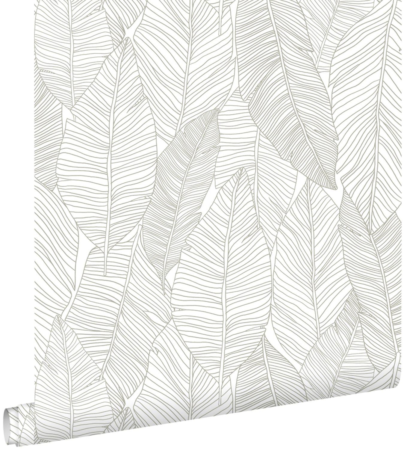 ESTAhome behang getekende bladeren warm grijs - 53 cm x 10.05 m - 1390