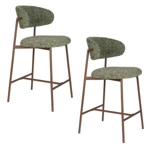 Housecraft Living Claes Barkrukken rugleuning 65 cm Groen – Set van 2 Housecraft Living Claes Barkrukken rugleuning 65 cm Groen – Set van 2