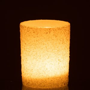 J-Line windlicht Besneeuwd – glas – wit – large J-Line windlicht Besneeuwd – glas – wit – large