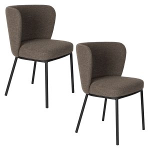 Housecraft Living Guus Eetkamerstoelen Bruin – Set van 2
