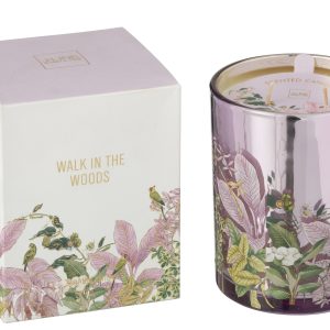J-Line geurkaars Walk In The Woods – Mimosa & Rose – glas – roze – lar
