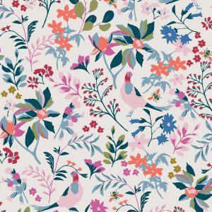 Joules Vliesbehang – Fields Edge Floral Antique – Wit – 10mx52cm