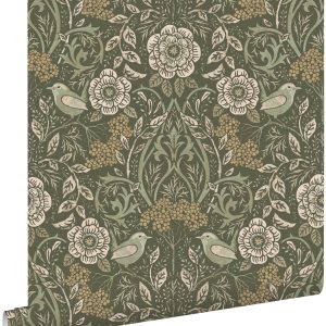 ESTAhome behang bloemen en vogels donkergroen – 53 cm x 10.05 m – 1398 ESTAhome behang bloemen en vogels donkergroen – 53 cm x 10.05 m – 1398