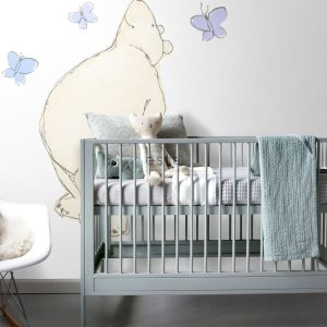 ESTAhome fotobehang een grote beer beige, blauw en paars – 139.5 x 270