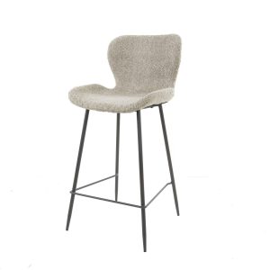 Giga Meubel Barstoel Ronde Buis – Zand Bouclé – Set van 2 Giga Meubel Barstoel Ronde Buis – Zand Bouclé – Set van 2