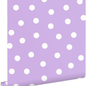 ESTAhome behang stippen paars – 50 x 900 cm – 131798 ESTAhome behang stippen paars – 50 x 900 cm – 131798