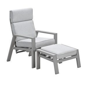 Garden Impressionsloungestoel Lora verstelbaar incl voetenbank – taupe