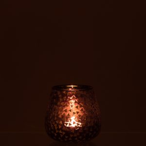 J-Line windlicht Driehoek – glas – zwart/goud – large J-Line windlicht Driehoek – glas – zwart/goud – large