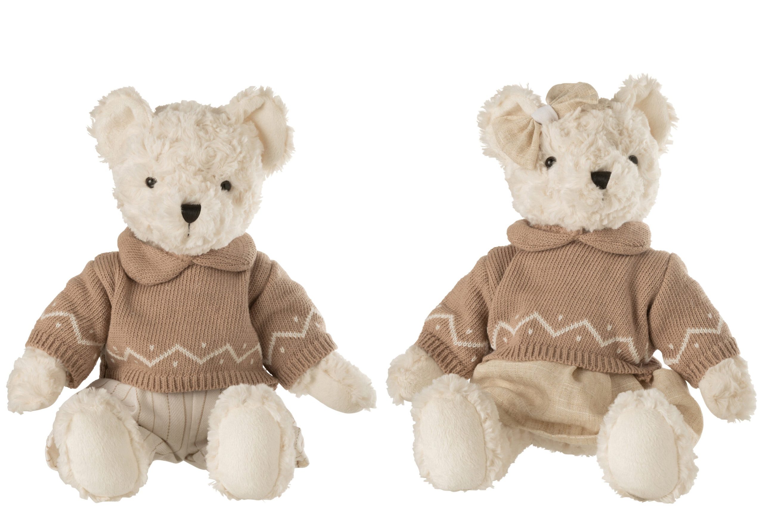 J-Line knuffel Beer Jongen/Meisje + Kledij - polyester - wit - large -