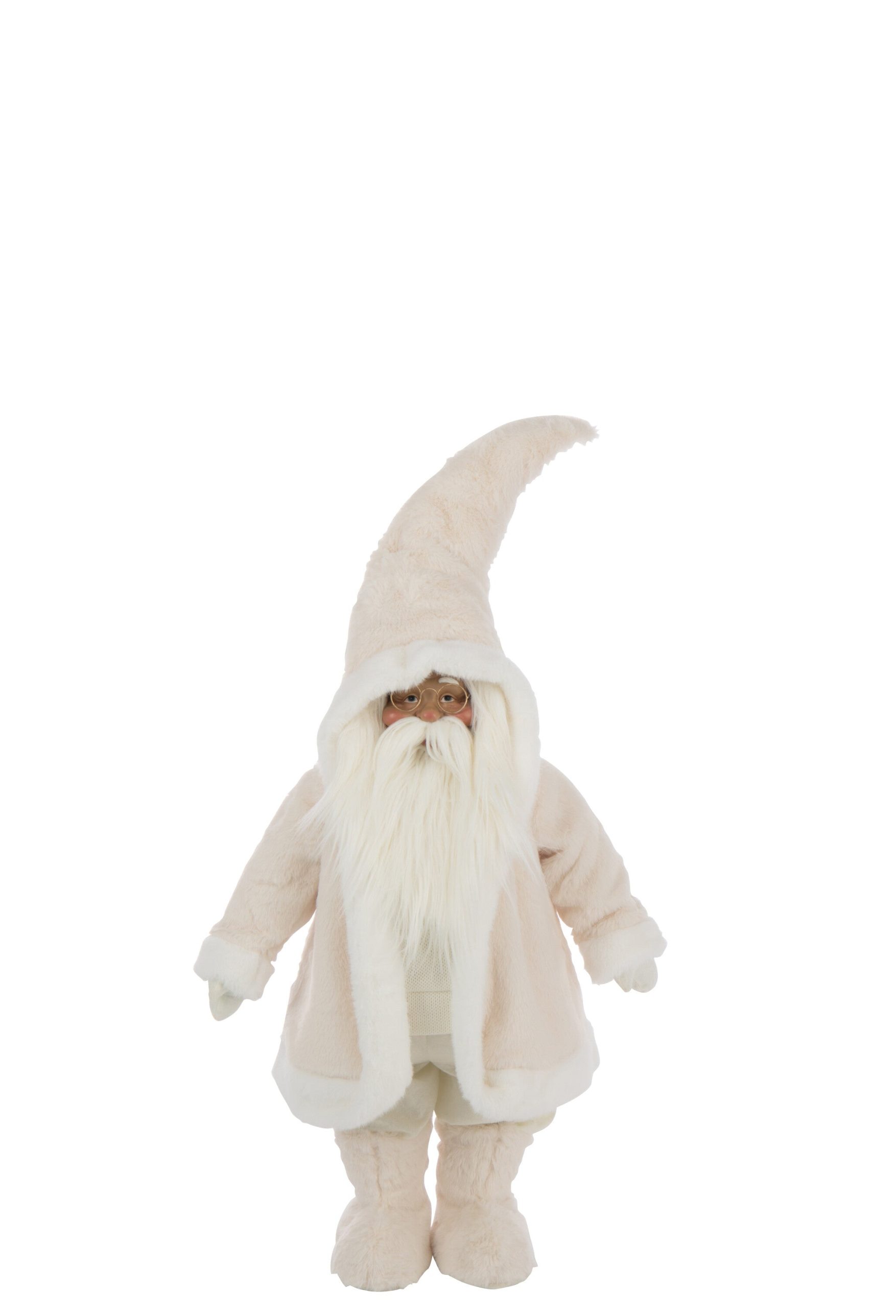 J-Line figuur Kerstman Bril - polyresin - wit