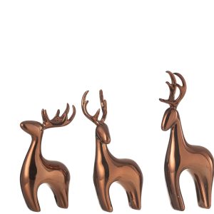 J-Line figuur Rendier – polyresin – koper – set van 3 J-Line figuur Rendier – polyresin – koper – set van 3