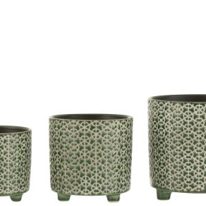 J-Line bloempot Bloem – keramiek – groen – large – Ø 16.5 cm J-Line bloempot Bloem – keramiek – groen – large – Ø 16.5 cm