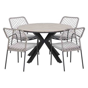 Garden Impressions Tuinset Ross 5-delig – Tulli tuintafel light teak l Garden Impressions Tuinset Ross 5-delig – Tulli tuintafel light teak l