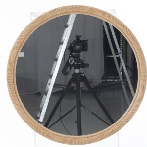 J-Line spiegel Rond – rotan/glas – naturel – medium – Ø 66.5 cm