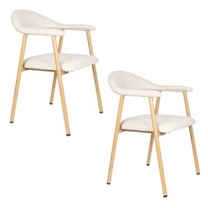 Housecraft Living Amy Eetkamerstoelen Beige – Set van 2