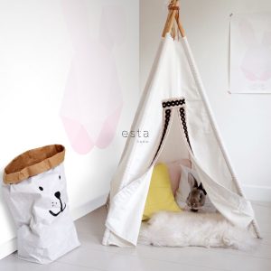 ESTAhome fotobehang groot origami konijn zacht roze – 139.5 x 279 cm – ESTAhome fotobehang groot origami konijn zacht roze – 139.5 x 279 cm –