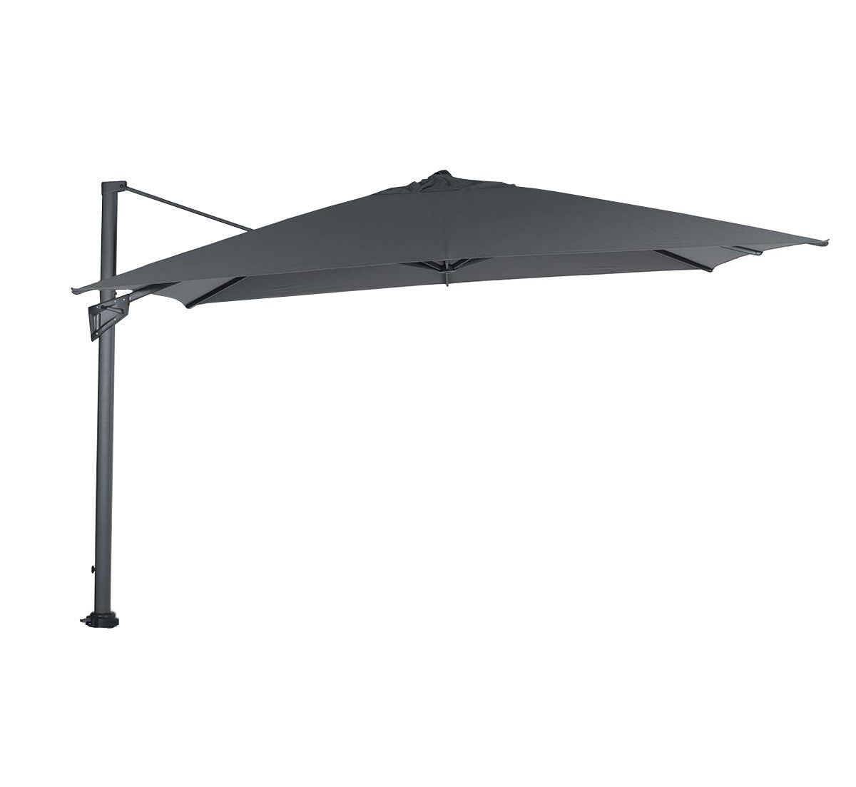Hawaii King pole parasol - 400x400 cm - carbon black - donker grijs