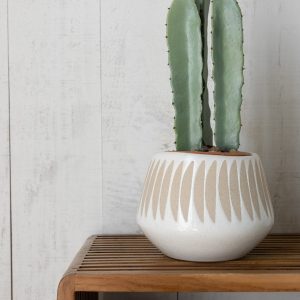 J-Line bloempot Kai – keramiek – beige/wit – large – Ø 20 cm J-Line bloempot Kai – keramiek – beige/wit – large – Ø 20 cm