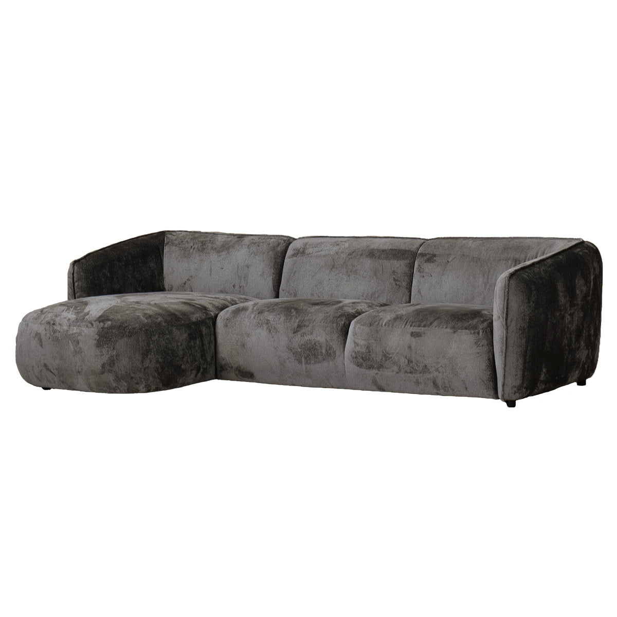 Giga Meubel Chaise Longue Bank Lille - 3-Zits - Links - Mokka - Stof