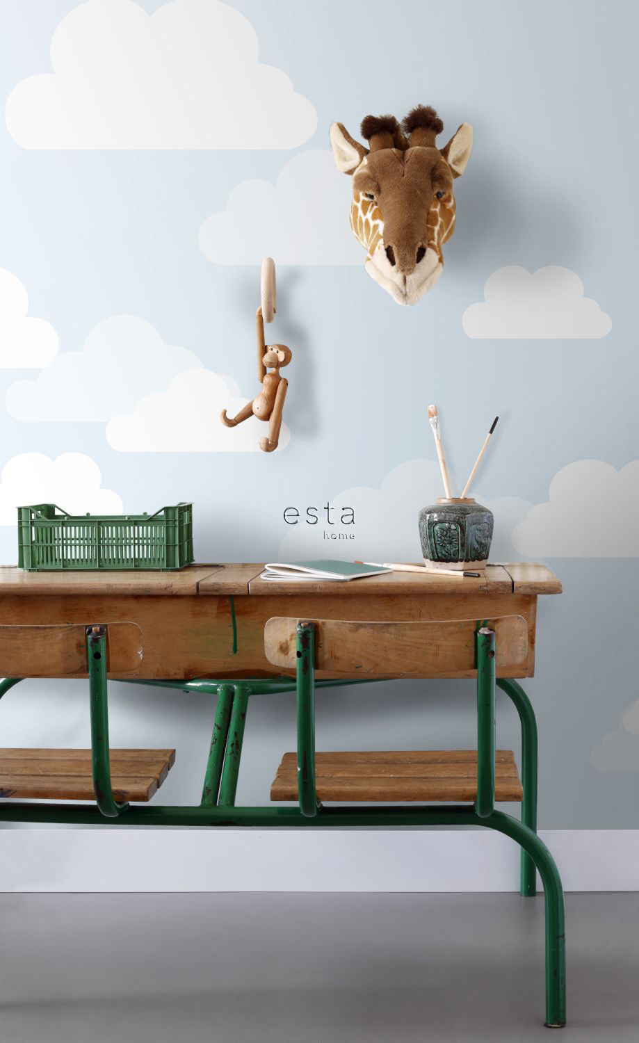 ESTAhome fotobehang wolkjes lichtblauw - 200 x 279 cm - 158842