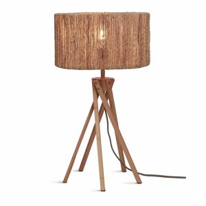 GOOD&MOJO tafellamp Iguazu – bruin – Ø30cm