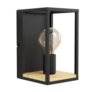 EGLO wandlamp Libertad – e27 – 24 cm – zwart/bruin EGLO wandlamp Libertad – e27 – 24 cm – zwart/bruin