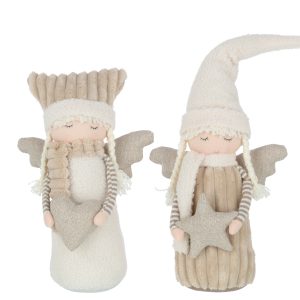 J-Line figuur Jongen En Meisje – texiel – wit/beige – large – 2 stuks J-Line figuur Jongen En Meisje – texiel – wit/beige – large – 2 stuks