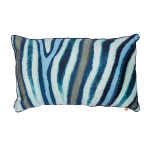 KAAT Amsterdam decoratiekussen Wild Stripes – 30×50 cm – blauw groen
