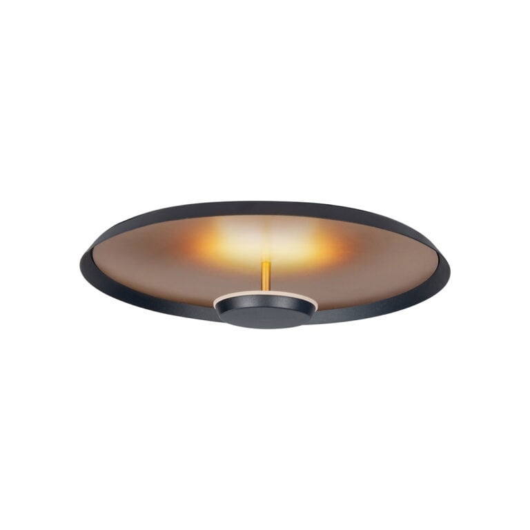 Highlight plafondlamp Oro - 1 lichts - 25.5 x 9.5 cm - zwart - mat gou