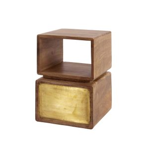 Giga Meubel Nachtkastje Brass XS – Naturel Hout – 30x30x42cm Giga Meubel Nachtkastje Brass XS – Naturel Hout – 30x30x42cm