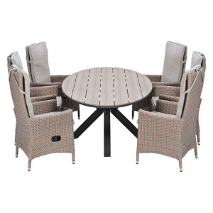 Garden Impressions Tuinset Collin 7-delig – Tulli tuintafel 220x115xH7