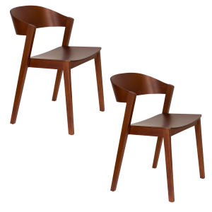 Housecraft Living Wooz Eetkamerstoelen Eikenhout Walnoot Bruin – Set v
