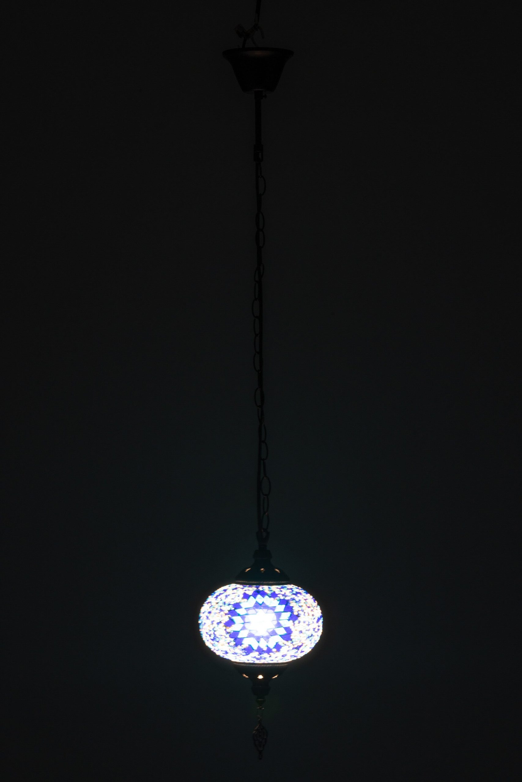 J-Line hanglamp Mozaiek - glas/metaal - blauw - small