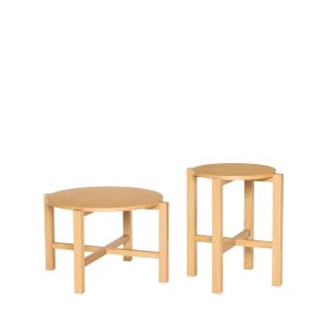 Hübsch salontafel Four – mdf/ovz-fineer/eiken – ø68xh42cm, ø48xh55cm