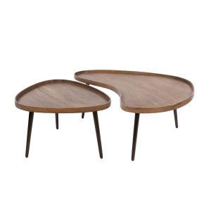 Giga Meubel Salontafel Carve – Organisch Bruin Acaciahout – Set van 2 Giga Meubel Salontafel Carve – Organisch Bruin Acaciahout – Set van 2