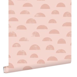 ESTAhome behang grafisch motief roze – 53 cm x 10.05 m – 139736